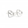 Brinco para coração cabochão 9x10mm - Prata 925 x 2pc
