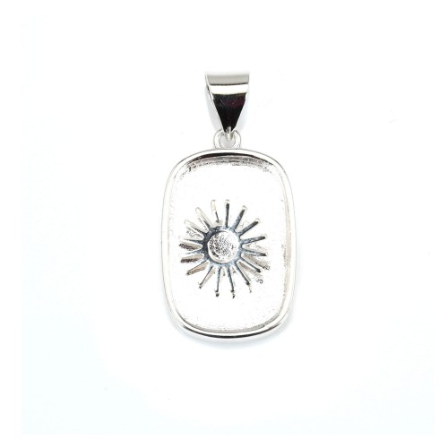 Pendentif support pour cabochon rectangle & rond - Argent 925 x 1pc