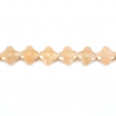 Aventurine orange trèfle facetté 10mm x 39cm