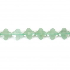 Aventurine trèfle facetté 10mm x 40cm