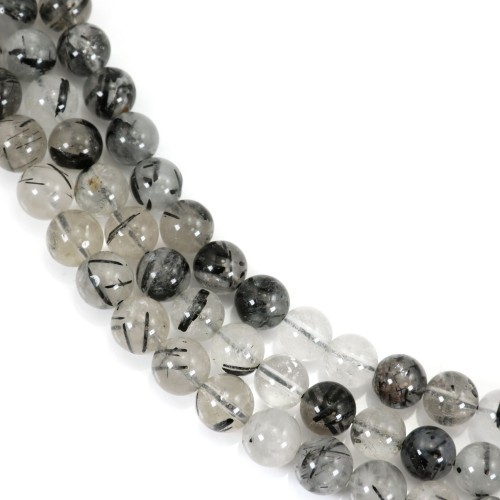 Quartz rutile noir 8mm x 40cm