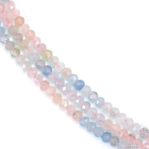 Béryl rondelle facetté 3x3.8mm x 39cm