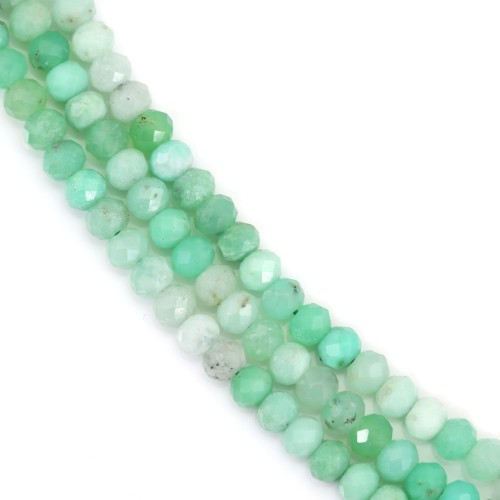 Chrysoprase rondelle facetté 2.5x3.5mm x 39cm