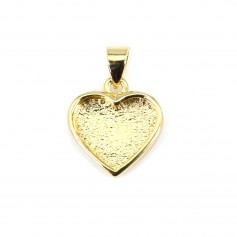 Pendentif pour cabochon coeur 9x10mm - Doré x 1pc