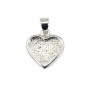 Colgante corazón cabujón 9x10mm - Plateado x 1pc