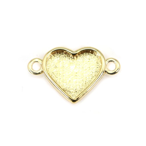 Espaciador para cabujón de corazón 9x10mm - Oro x 1pc