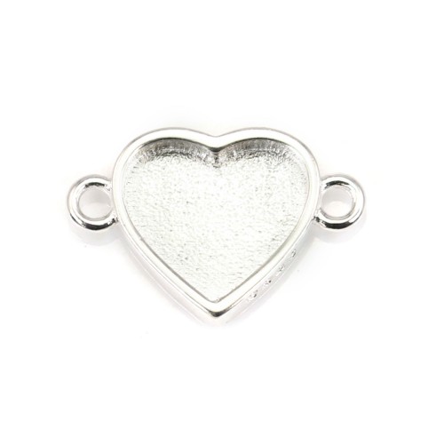 Spacer for heart cabochon 9x10mm - Silver 925 x 1pc