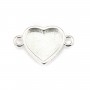 Distanziatore per cuore cabochon 9x10mm - Argento 925 x 1pc