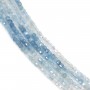 Aigue Marine dégradé cube facetté 2mm x 39cm