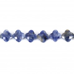Sodalite trèfle facetté 10mm x 39cm
