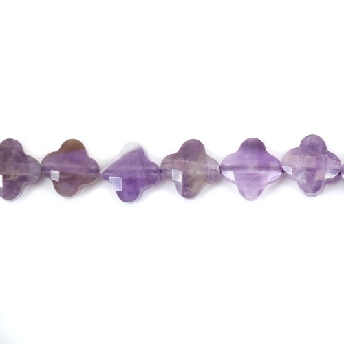Amethyst Kleeblatt facettiert 10mm x 39cm