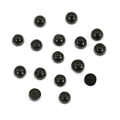 Cabochon rotondo di ossidiana 3 mm x 4 pezzi
