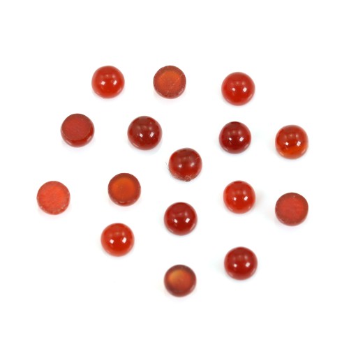 Roter Achat Cabochon rund 3mm x 4pcs