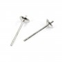 Pendientes para semi-perforados Rodio Plata 4mm x 4pcs