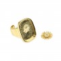 Anillo cabujón rectángulo & redondo - Oro x 1pc