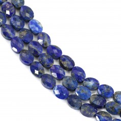 Lapis lazuli oval facetté sur fil 6x8mm x 40cm