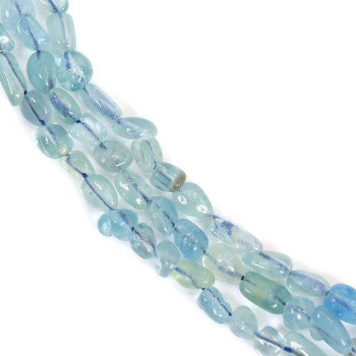 Béryl (Aigue-Marine) baroque 7-9mm x 39cm