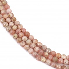 Rhodochrosite, de forme ronde plate aux extrémités, taille 2.8x3mm x 40cm