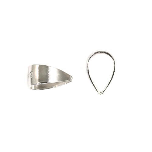 Argent 925 Rhodié Bélière 7X5mm x 2pcs 