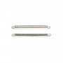 Intercalaire barre pavé 2x26mm - oxyde de zirconium & Argent 925 rhodié x 1pc