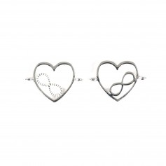 Intercalaire coeur & infini - Argent 925 x 1pc