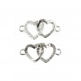 Corazones entrelazados 9x19mm - Óxido de circonio y plata 925 rodiada x 1pc