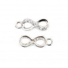 Breloque infini 4.5x12mm - oxyde de zirconium & Argent 925 rhodié x 1pc