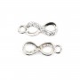 Breloque infini 4.5x12mm - oxyde de zirconium & Argent 925 rhodié x 1pc