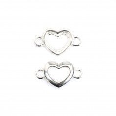 Distanziatore cuore traforato 6x10mm - Argento 925 x 1pc