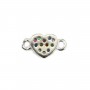 Corazón Multicolor Inserto 5x9.5mm - Óxido de Circonio y Rodio 925 Plata x 1pc
