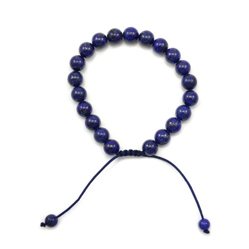 Bracelet Lapis lazuli boule rond 8mm 