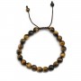 Bracelet Oeil de tigre boule rond 8mm 