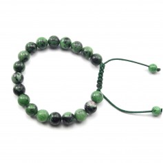 Bracelet Ruby zoisite boule rond 8mm 