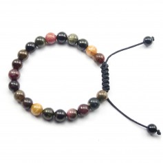 Bracelet Turmaline boule rond 8mm 