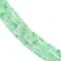 Chrysoprase en forme de rondelle facetté, 2x2.5mm x 40cm