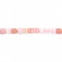 Opale rose en forme de cube facette 2mm x 40cm