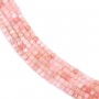 Opale rose en forme de cube facette 2mm x 40cm