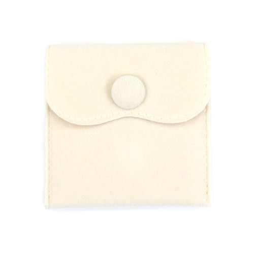 Pochette velours beige 7x7cm x 1pc