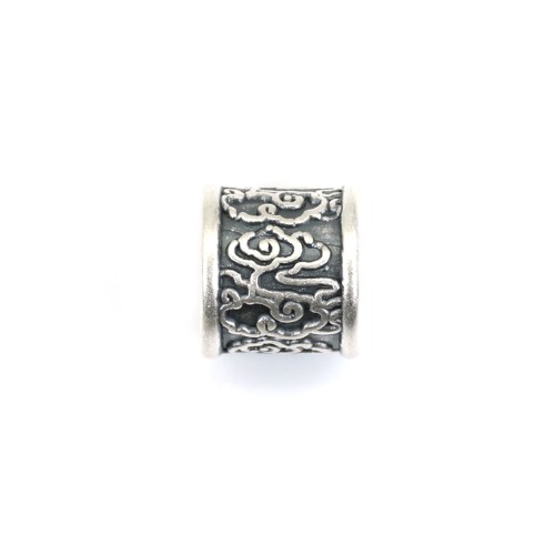 Perla tubo espaciador nube 9x9.5mm - Plata 999 niellé x 1pc