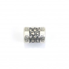 Perla tubo espaciador onda 8x10mm - Plata 999 niellé x 1pc
