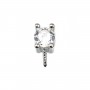 Bélière strass pour semi percé 8mm - oxyde de zirconium & Argent 925 rhodié x 1pc