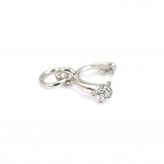 Attache Strass-Anhänger 13mm - Zirkoniumoxid & 925er Silber rhodiniert x 1Stk