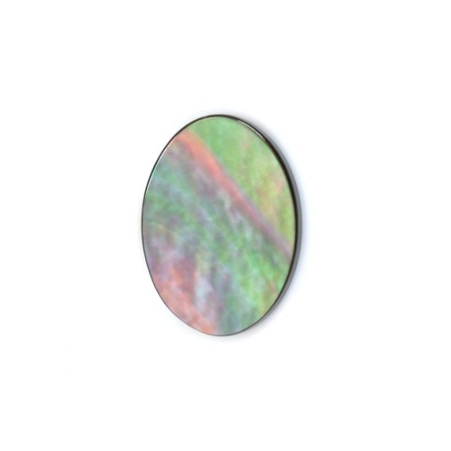 Cabochon Perlmutt grau oval flach 10x14mm x 1pc
