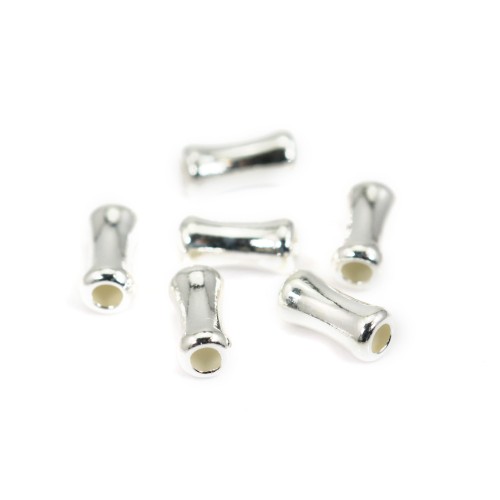 Perla tubolare di bambù 3x6mm - Argento 925 x 6pz