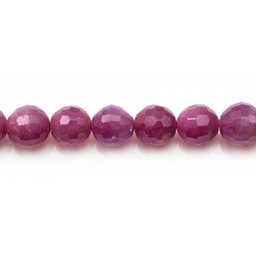Heated round faceted ruby 5mm x 40cm