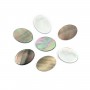 Cabochon Nacre gris ovale plat 13x18mm x 1pc