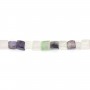 Fluorite multicolore, en forme de carré, 4.7mm x 40cm