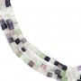 Fluorite multicolor, in the shape of square, 4.7mm x 40cm
