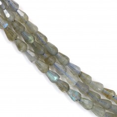 Goccia sfaccettata di labradorite 4x6 mm x 39 cm