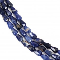 Gota facetada de sodalite 4x6mm x 39cm